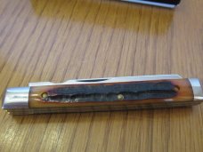 Queen Amber Carved Stag Bone Doctors Knife Pattern #96S