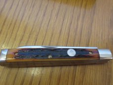 Queen Amber Carved Stag Bone Doctors Knife Pattern #96S