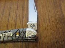 Case XX 2006 SFO Black Tiny Texas Toothpick Scrolled Bolsters Arrowhead Shield  Pattern # 610096 SS