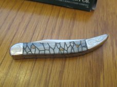 Case XX 2006 SFO Black Tiny Texas Toothpick Scrolled Bolsters Arrowhead Shield  Pattern # 610096 SS