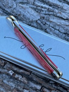 CASE XX ** 2023 CHRISTMAS OLD RED MINI COPPERLOCK WITH JOYFUL ARTWORK