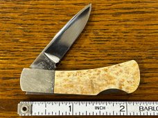 Parker Cut. Co. Eagle Scrimshaw Lockback Knife w/Smooth Bone Scales Japan 