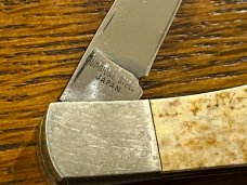 Parker Cut. Co. Eagle Scrimshaw Lockback Knife w/Smooth Bone Scales Japan 