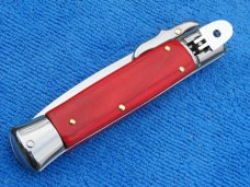 8" Swinguard Leverlock Stiletto body switchblade knife wood
