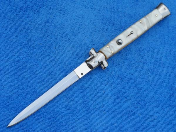 New 13" Italian Style "Mafia Godfather" Stiletto Pearl handles New 13" Italian Style "Mafia Godfather" Stiletto Pearl handles