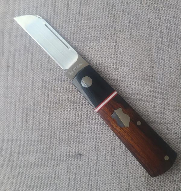 Steenkamp Sheepsfoot Barlow..M390..Ironwood scales....micarta Bolstesters.. spacer...slip.pouch.coa Steenkamp Sheepsfoot Barlow..M390..Ironwood scales....micarta Bolstesters.. spacer...slip.pouch.coa