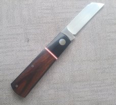 Steenkamp Sheepsfoot Barlow..M390..Ironwood scales....micarta Bolstesters.. spacer...slip.pouch.coa
