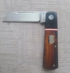 Steenkamp Sheepsfoot Barlow..M390..Ironwood scales....micarta Bolstesters.. spacer...slip.pouch.coa