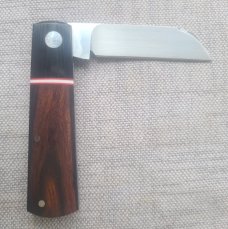 Steenkamp Sheepsfoot Barlow..M390..Ironwood scales....micarta Bolstesters.. spacer...slip.pouch.coa