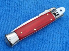 8" Swinguard Leverlock Stiletto body switchblade knife wood II