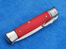 8" Swinguard Leverlock Stiletto body switchblade knife wood II