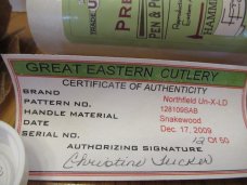 Great Eastern Snakewood Texas Toothpick Pattern # 128109 SAB