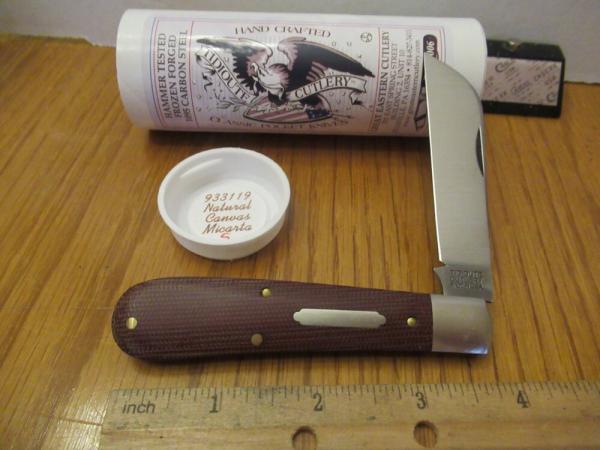 Great Eastern 2019 Natural Canvas Micarta Ram Foot Pattern # 933119 Great Eastern 2019 Natural Canvas Micarta Ram Foot Pattern # 933119