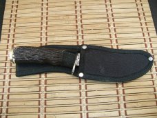 SCHRADE U.S.A. 498 "GOLD RUSH" 49'ER VINTAGE OLDER HIGH CARBON STEEL FIXED BLADE USED HUNTING KNIFE 