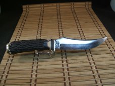 SCHRADE U.S.A. 498 "GOLD RUSH" 49'ER VINTAGE OLDER HIGH CARBON STEEL FIXED BLADE USED HUNTING KNIFE 