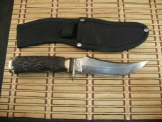 SCHRADE U.S.A. 498 "GOLD RUSH" 49'ER VINTAGE OLDER HIGH CARBON STEEL FIXED BLADE USED HUNTING KNIFE 