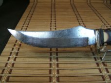 SCHRADE U.S.A. 498 "GOLD RUSH" 49'ER VINTAGE OLDER HIGH CARBON STEEL FIXED BLADE USED HUNTING KNIFE 