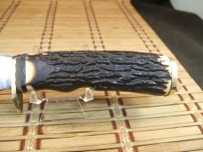 SCHRADE U.S.A. 498 "GOLD RUSH" 49'ER VINTAGE OLDER HIGH CARBON STEEL FIXED BLADE USED HUNTING KNIFE 