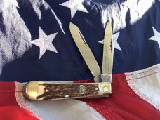Carl Schlieper / German Eye Small Trapper w/ Great Stag Handles -NOS