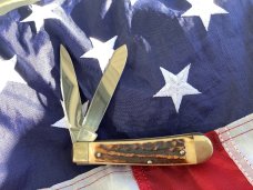 Carl Schlieper / German Eye Small Trapper w/ Great Stag Handles -NOS