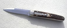 NEW AGA 8" CAMPOLIN ITALY BARON AUTOMATIC GENUINE STAG NICKEL SILVER COMPONTS-W/BOX & POUCH