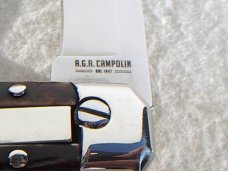 NEW AGA 8" CAMPOLIN ITALY BARON AUTOMATIC GENUINE STAG NICKEL SILVER COMPONTS-W/BOX & POUCH