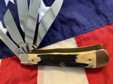 Case xx 1997, 3 dot, "The Beast" Trapper Knife (MDL# 5554 SS) w/ Great Black Stag Handles -NOS