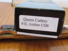 Queen Cutlery Amber Carved Stag Bone Cheetah Pattern # 1L