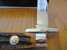 Queen Cutlery Amber Carved Stag Bone Cheetah Pattern # 1L