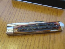 Queen Cutlery Amber Carved Stag Bone Cheetah Pattern # 1L