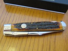 Queen Cutlery Amber Carved Stag Bone Cheetah Pattern # 1L