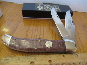 Queen Cutlery Titusville Pa. Birds Eye Maple Folding Hunter Pattern # 39BEM