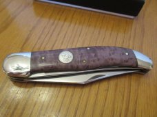 Queen Cutlery Titusville Pa. Birds Eye Maple Folding Hunter Pattern # 39BEM