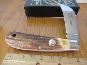 Queen Joe Pardue Stag Handle Hawk Bill Pattern # 2C   D-2 Steel