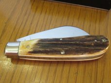 Queen Joe Pardue Stag Handle Hawk Bill Pattern # 2C   D-2 Steel