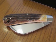 Queen Joe Pardue Stag Handle Hawk Bill Pattern # 2C   D-2 Steel