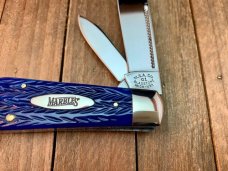 Marbles MSA by Dave Shirley Easy Open Jack Blue Italian Jigged Bone 2001