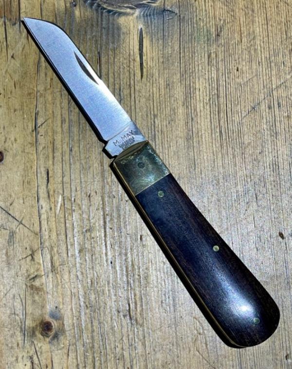 Michael May Lambsfoot Knife with Ebony scales, hand made in Sheffield England 