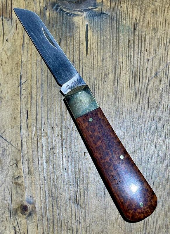 Michael May Lambsfoot Knife with Snakewood scales, hand made in Sheffield England