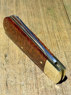 Michael May Lambsfoot Knife with Snakewood scales, hand made in Sheffield England