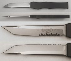 Microtech HALO III  w/ serrated blade, vintage collector-grade knife, New In Box, flawless, c.2000