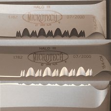 Microtech HALO III  w/ serrated blade, vintage collector-grade knife, New In Box, flawless, c.2000