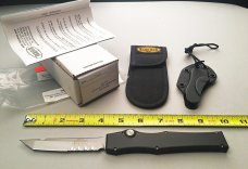 Microtech HALO III  w/ serrated blade, vintage collector-grade knife, New In Box, flawless, c.2000