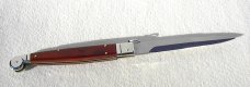AGA CAMPOLIN 12" AUTO ITALIAN SICILIANO FIGHTING KNIFE SANTOS MAHOGANY WOOD 4 MIL BLADE N/S BOLSTERS