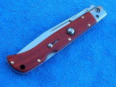  9"  Roma style Swinguard switchblade knife Wood handles 