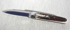 NEW AGA 8" CAMPOLIN ITALY BARON AUTOMATIC EUROPEAN STAG NICKEL SILVER COMPONTS-W/BOX & POUCH