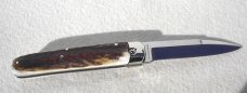 NEW AGA 8" CAMPOLIN ITALY BARON AUTOMATIC EUROPEAN STAG NICKEL SILVER COMPONTS-W/BOX & POUCH