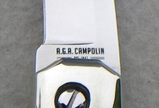 NEW AGA 8" CAMPOLIN ITALY BARON AUTOMATIC EUROPEAN STAG NICKEL SILVER COMPONTS-W/BOX & POUCH