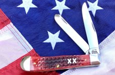 Case xx 2000 "Old Red" Trapper (MDL# 6254) Knife w/ Great Red Bone Handles -NOS and Mint