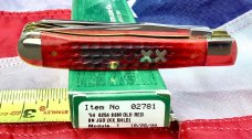 Case xx 2000 "Old Red" Trapper (MDL# 6254) Knife w/ Great Red Bone Handles -NOS and Mint